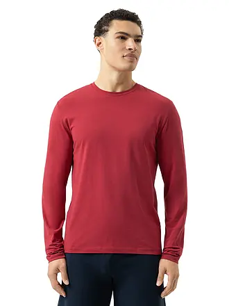 MEY | Pyjama Langarmshirt RELAX weiss | rot